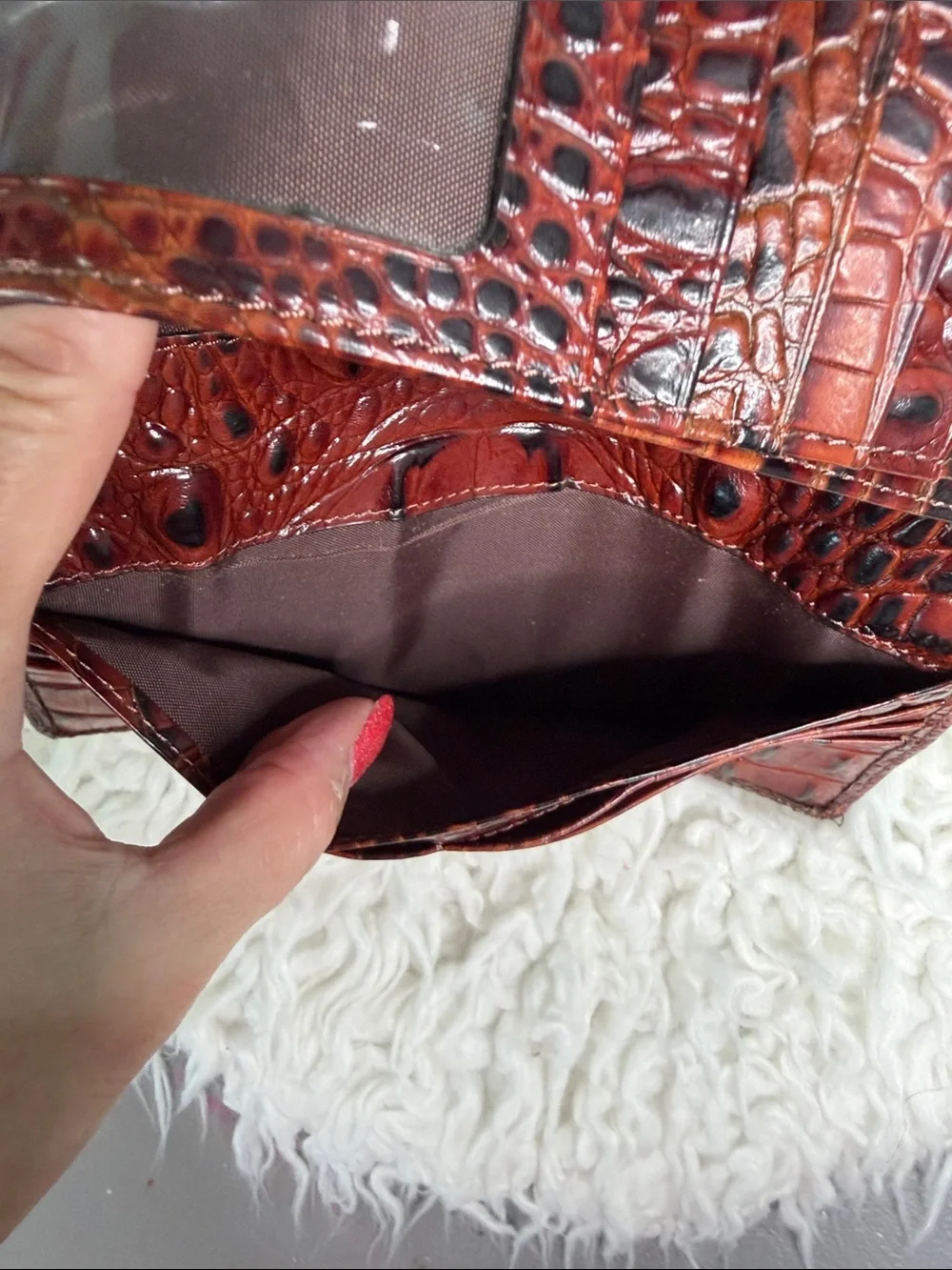 Brahmin Ady -Embossed Leather  Wallet  with Gold Hardware